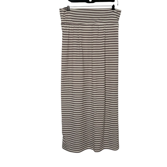 NWT OGL Burgundy Striped Casual Pull On Women’s Medium Casual Comfy Maxi Skirt - Picture 1 of 6